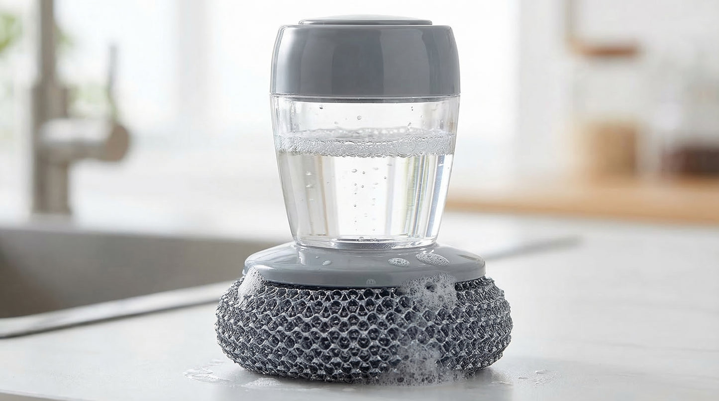 2-in-1 Soap Dispensing Dish Scrubber Brush – Kitchen Cleaning Tool